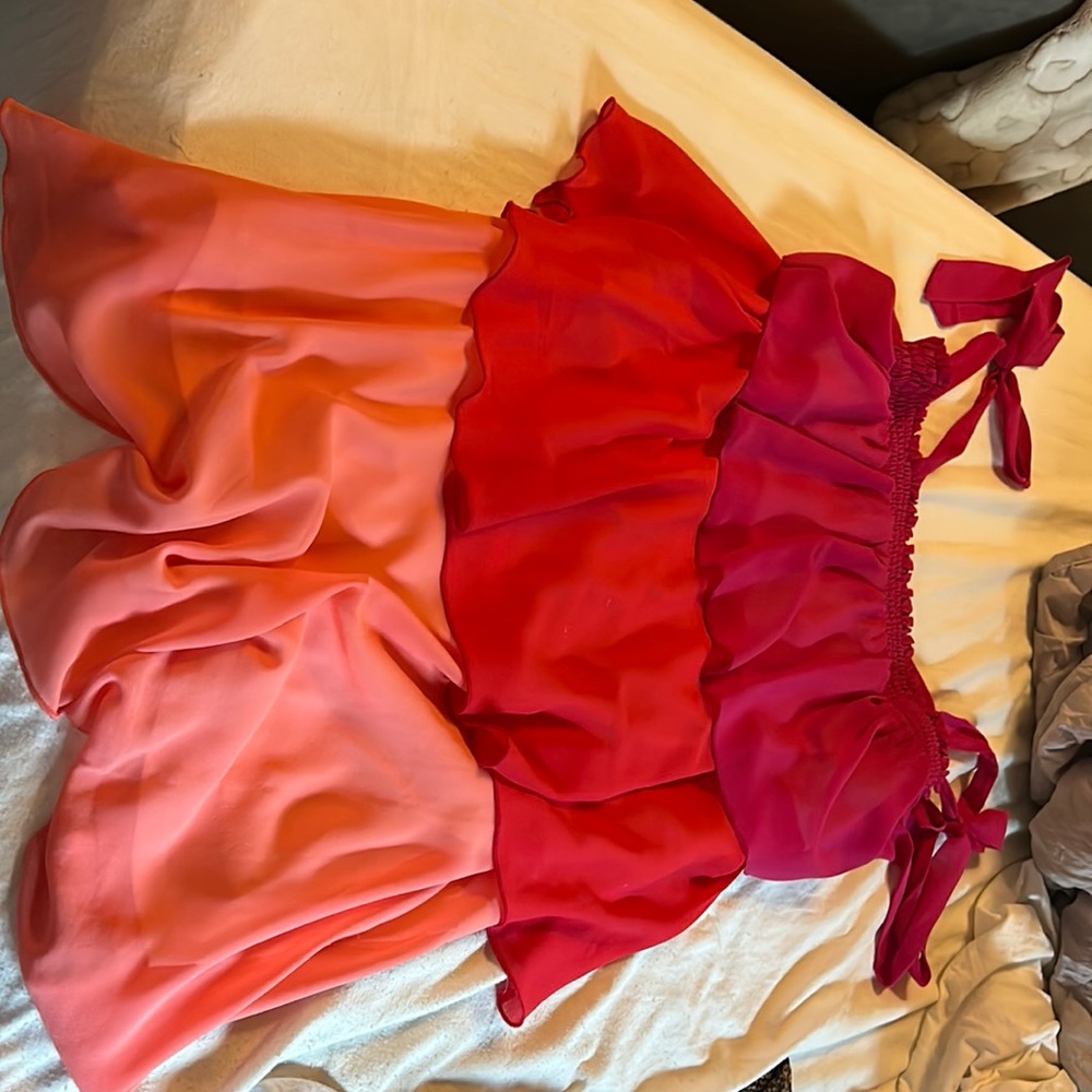 Pink ruffle boutique dress